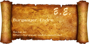 Burgmayer Endre névjegykártya